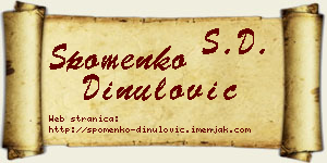 Spomenko Dinulović vizit kartica